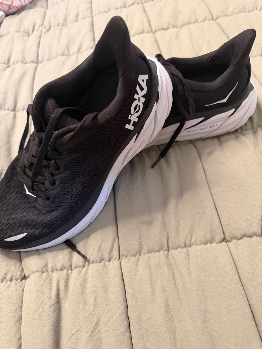 Hoka Black and White Performance Running Shoes